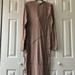 Size Large Shein Tan Fitted Dress with Hood
